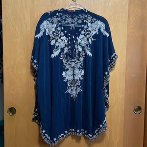 Johnny Was embroidered tunic top/ cover up